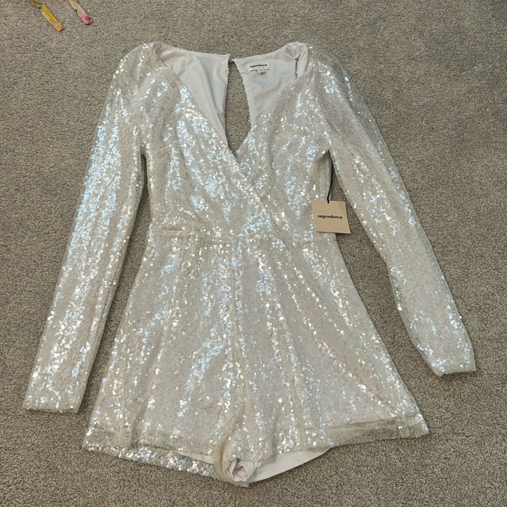 Superdown Sequin romper